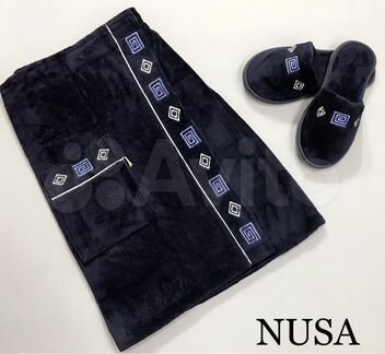 Набор для сауны мужской (полотенце на липучке +тап