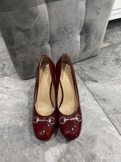 Туфли бордовые Gucci (лак) 40