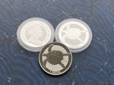 Монета Морская Черепаха, серебро 2020