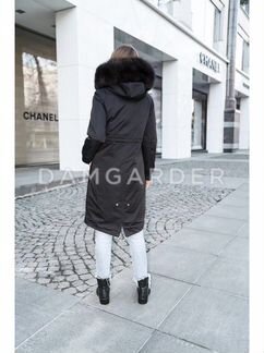 Парка с натуральным мехом песца зимняя утеплённая