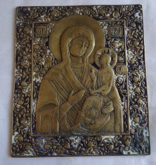 Литьё Тихвинская Богородица Эмаль (16 на 18 см. )
