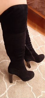 Сапоги ботфорты замша весна-осень