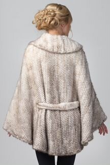 Шуба из вязаной норки Арт 1176 Размер 48