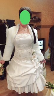 Свадебное Платье шубка подушечка,туфли