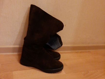 Сапоги зимние натуральная замша, натуральный мех