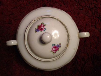 Антикварный фарфор Сахарница дулево