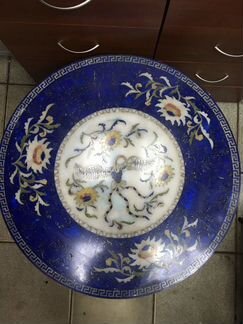 Бронзовый стол с лазуритом и нефритом 19 век