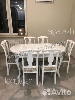 Обеденная группа, стол и 6 стульев