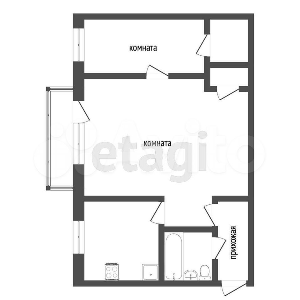 2-к квартира, 42.8 м², 3/4 эт.