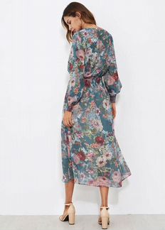 Платье макси с цветочным принтом