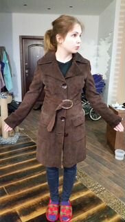 Пальто замша шоколад