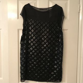 Платье allsaints, S, 10uk чёрное с пайетками