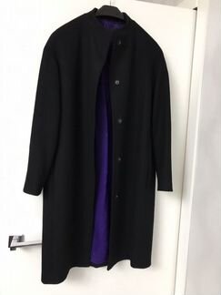 Пальто JK Brand чёрное прямое с карманами шерсть