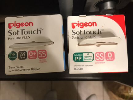 Новые бутылочки pigeon softouch 0+