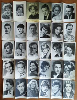 Открытки Актёры Советского кино 1950-60гг. 55шт