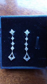 Серьги с бриллиантовой крошкой