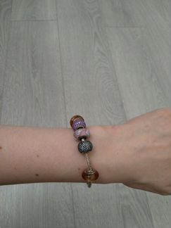 Браслет Pandora,серебро, на тонкое запястье