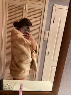 Шуба норковая бежевая