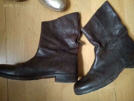 Сапоги кожаные итальянские весна - осень 40 размер