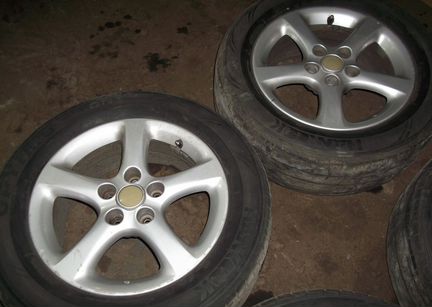 Диски литые r16 Nissan оригинал резина лысая