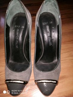 Туфли замшевые, цвет серый с отливом в фиолетовый