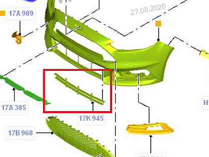 Схема переднего бампера форд фокус 3