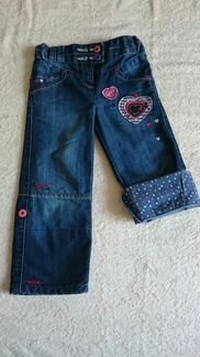 Английские джинсы с сердечками 4-5 лет