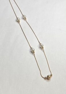 Золотое колье 585 с жемчугом 50 см