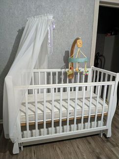 Детская кроватка Кубаночка-4 +матрас и комплект