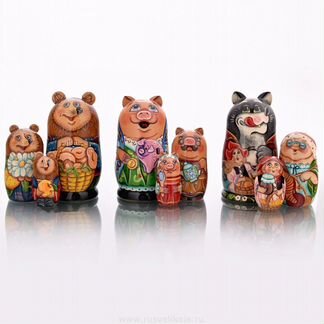 Детская матрешка фигурная 3 места (в ассортименте)