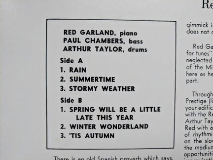 Red Garland винил классика джаза USA