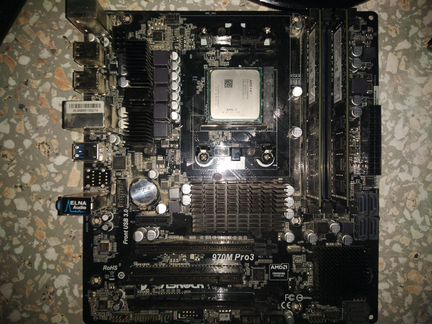 Комплект AMD FX 8350 + ASRock Pro3m 970 + 16гб RAM