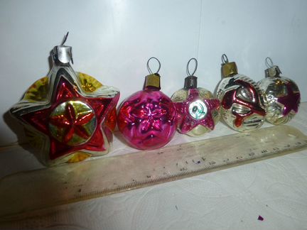 Елочные игрушки СССР разные