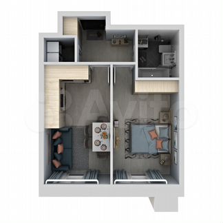 2-к квартира, 43.6 м², 20/21 эт.