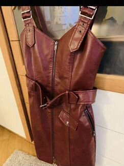 Кожаный комбинезон платье