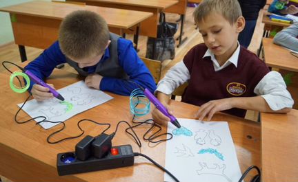 3Д ручка новая сиреневого цвета с LCD дисплеем
