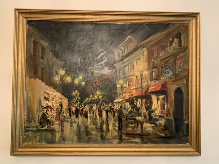 Картина «Ночной Монмартр» Масло Холст