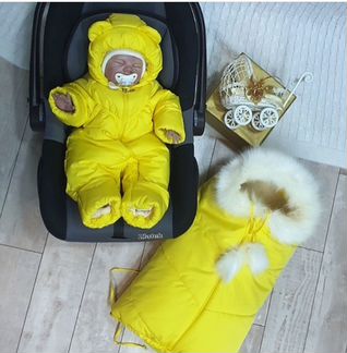 Комбинезон + меховой конверт для новорожденных
