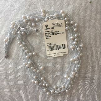 Колье серебро жемчуг