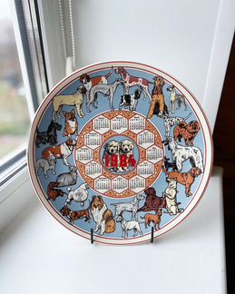 Wedgwood тарелка календарь 1984 год, собаки, Англи