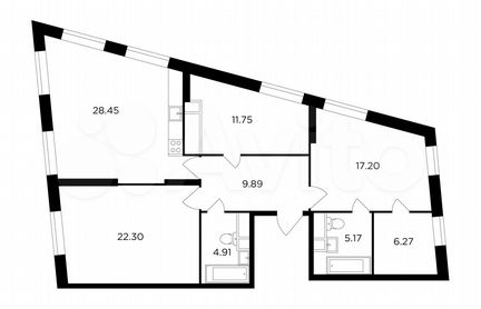 3-к квартира, 105.9 м², 14/30 эт.
