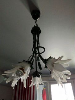 Люстра, бронза с патиной, 5 ламп по 60 ватт. Made