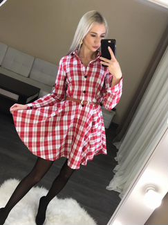 Платье новое клетка