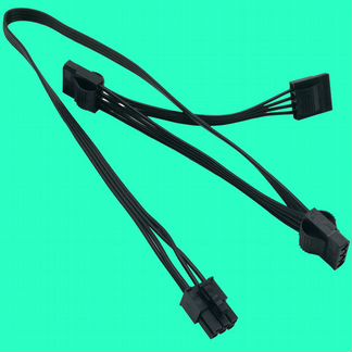 Питание 6 pin на 3x4-pin molex