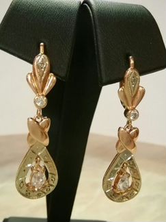 Золотые серьги 585 пр, звезда СССР