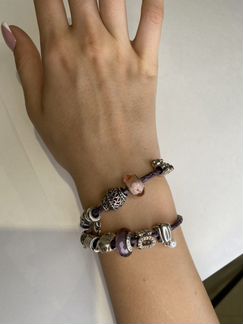 Длинный Фиолетовый браслет Пандора